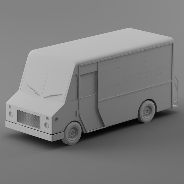 courier delivery truck purolator 3d model - Purolator Courier truck Morgan Olson van... by Leeift